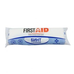 Бинт медицинский Firstaid марлевый стерильный р. 7мх14см 36 г/м2