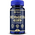 Женьшень, GLS (ДжиЭлЭс) капсулы 200 мг / 400 мг 60 шт БАД (экстракт корня) с таурином