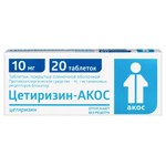 Цетиризин-АКОС, таблетки покрытые пленочной оболочкой 10 мг 20 шт