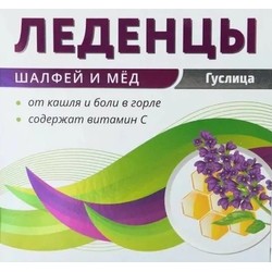 Карамель леденцовая с витамином С БАД (пастилки 9 шт по 3 г) со вкусом шалфея с медом