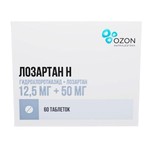 Лозартан Н, таблетки покрытые пленочной оболочкой 12.5 мг + 50 мг 60 шт