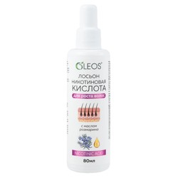 Лосьон Oleos никотиновая кислота для роста волос с маслом розмарина 80 мл