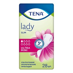 Прокладки урологические для взрослых Tena Lady слим ультра мини 28 шт.
