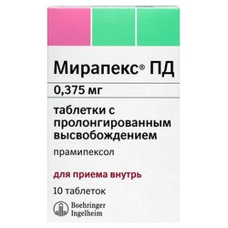 Мирапекс ПД табл. пролонг. 0.375 мг 10 шт.