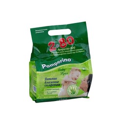 Салфетки влажные детские 80х2 шт. Pamperino без отдушки