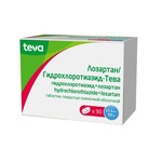 Лозартан/Гидрохлоротиазид-Тева, таблетки покрытые пленочной оболочкой 50 мг+12.5 мг 90 шт