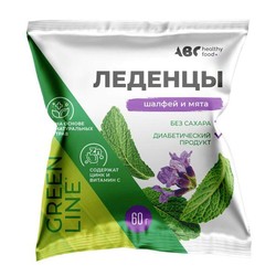 Карамель леденцовая ABC healthy food без сахара с цинком и витамином C 1 шт. шалфей и мята