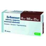 Ко-Вамлосет, таблетки покрытые пленочной оболочкой 10 мг+160 мг+25 мг 30 шт