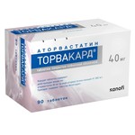 Торвакард, таблетки покрытые пленочной оболочкой 40 мг 90 шт