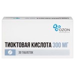 Тиоктовая кислота, таблетки покрытые пленочной оболочкой 300 мг 30 шт