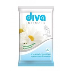 Салфетки влажные для интимной гигиены Diva ромашка 20 шт.