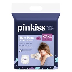 Подгузники-трусики 16 шт. Pinkiss беби найт ночные от 17 кг р. XXXL