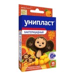 Лейкопластырь бактерицидный, Унипласт 12 шт Чебурашка
