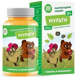 Мармеладные пастилки Витамины и минералы Союзмультфильм Мармеладные мишки Винни 3+ Мульти 60 шт. паст. жев. 2.5 г яблоко апельсин