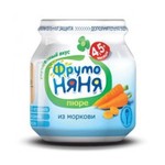 Пюре, Фрутоняня 80 г морковь с 4.5 мес
