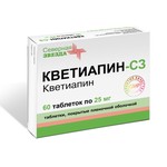 Кветиапин-СЗ, таблетки покрытые пленочной оболочкой 25 мг 60 шт