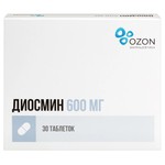 Диосмин, таблетки покрытые пленочной оболочкой 600 мг 30 шт