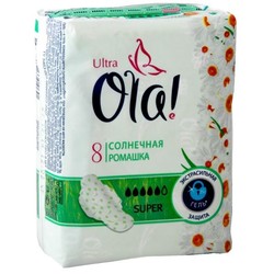 Прокладки женские Ola ультра супер Солнечная ромашка 8 шт.