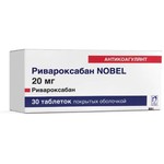 Ривароксабан Nobel/Риварокс, таблетки покрытые оболочкой пленочной 20 мг 30 шт