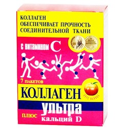 Коллаген ультра плюс кальций-Д 7 шт. 8 г яблоко