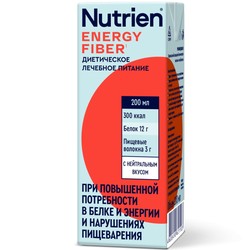 Смесь для энтерального питания жидкая Nutrien Энергия с пищевыми волокнами готовый к употреблению стерилизованный 200 мл нейтральный вкус тетрапак