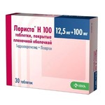 Лориста Н 100, таблетки покрытые пленочной оболочкой 12.5 мг + 100 мг 30 шт