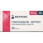 Гликлазид МВ - ВЕРТЕКС, таблетки с пролонгированным высвобождением 60 мг 30 шт