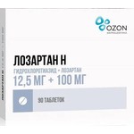 Лозартан Н, таблетки покрытые пленочной оболочкой 12.5 мг+100 мг 90 шт