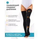 Чулки компрессионные кругловязаные, р. 2 ЧККВ ЦК до бедра 1 класс компрессии с открытым мыском пара черные