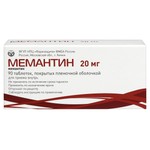 Мемантин, таблетки покрытые пленочной оболочкой 20 мг 90 шт