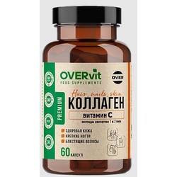 Коллаген говяжий + витамин C Овер OVERvit БАД 60 шт. капс.