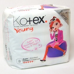Прокладки женские Kotex Янг супер для девочек-подростков 8 шт.