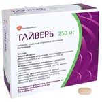 Тайверб, таблетки покрытые пленочной оболочкой 250 мг 140 шт