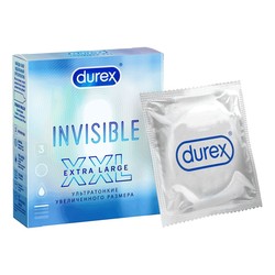 Презервативы Durex Инвизибл экстра лардж ультратонкие 3 шт.