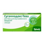 Сугаммадекс-Тева, раствор для внутривенного введения 100 мг/мл 2 мл 10 шт флаконы