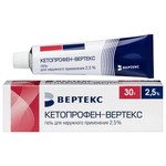 Кетопрофен-ВЕРТЕКС, гель для наружного применения 2.5% 30 г 1 шт туба