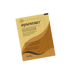 Лейкопластырь мозольный Мультипласт в комплекте с фиксирующим лейкопластырем (4смх10см) р. 2смх10см 1 шт.
