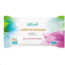 Салфетки влажные для интимной гигиены iKena с молочной кислотой 15 шт.