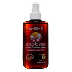 Масло-активатор загара Krassa Тропик Сан водостойкое SPF5 с маслом облепихи и бета-каротином 100 мл