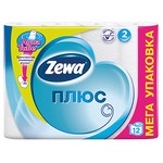 Туалетная бумага, Zewa (Зева) 12 шт Плюс двухслойная белая