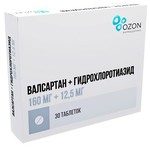 Валсартан+Гидрохлоротиазид, таблетки покрытые пленочной оболочкой 160 мг+12.5 мг 30 шт
