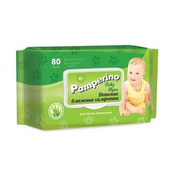 Салфетки влажные детские 80 шт. Pamperino с алоэ вера с клапаном