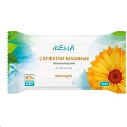 Салфетки влажные гигиенические iKena Календула с гелем алоэ вера 15 шт.