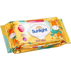 Салфетки влажные детские 120 шт. Sunlight Беби эко Жираф с клапаном
