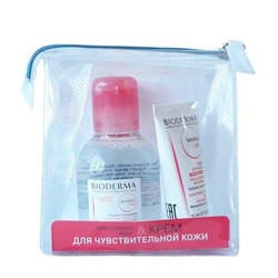 Набор Bioderma Сенсибио вода очищающая H2O 100 мл + Сенсибио Лайт 15 мл + косметичка