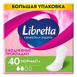 Прокладки женские ежедневные Libretta Свежесть и защита нормал+ 40 шт.
