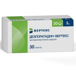 Дезлоратадин-Вертекс, таблетки покрытые пленочной оболочкой 5 мг 30 шт
