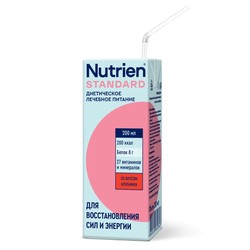 Смесь для энтерального питания жидкая Nutrien Стандарт готовый к употреблению стерилизованный 200 мл вкус клубники тетрапак