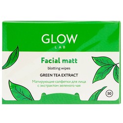 Салфетки для лица Glow Lab зеленый чай матирующие