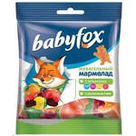 Мармелад жевательный, BabyFox (БебиФокс) 30 г с соком ягод и фруктов фигурки в виде бегемотиков